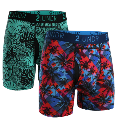 2UNDR Mens Swing Shift Boxer Brief 6 inch - Print  2 Pack,MENSUNDERWAREUNDIES,2UNDR,Gear Up For Outdoors,