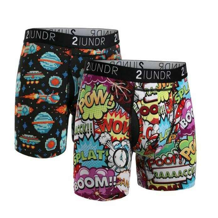 2UNDR Mens Swing Shift Boxer Brief 6 inch 2 Pack,MENSUNDERWAREUNDIES,2UNDR,Gear Up For Outdoors,