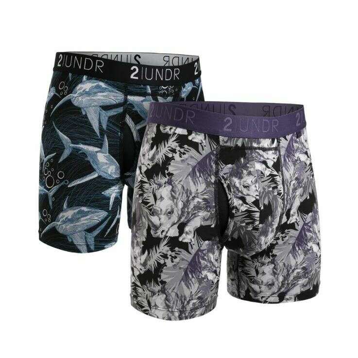2UNDR Mens Swing Shift Boxer Brief 6 inch 2 Pack,MENSUNDERWAREUNDIES,2UNDR,Gear Up For Outdoors,