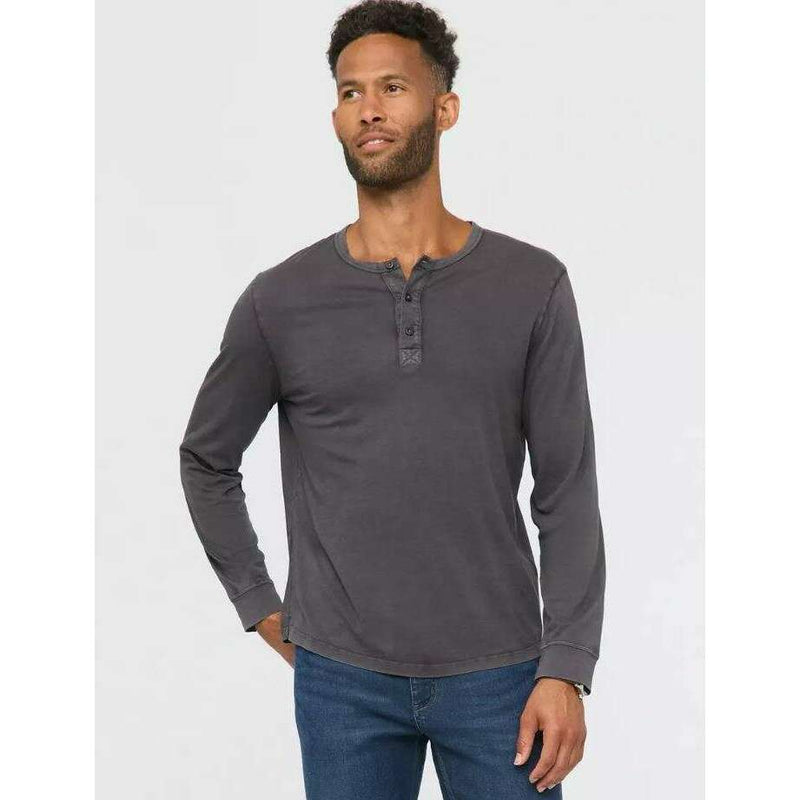 DUER Mens Pure Pima Vintage Henley,MENSSHIRTSLS TEE SLD,DU/ER,Gear Up For Outdoors,