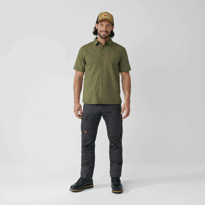 Fjallraven Mens Ovik Lite SS Shirt,MENSSHIRTSSS BUT PTN,FJALLRAVEN,Gear Up For Outdoors,