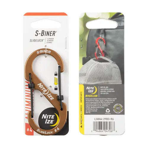 Nite Ize S-Biner Slidelock #4 Aluminum,EQUIPMENTMAINTAINFASTNERS,NITEIZE,Gear Up For Outdoors,