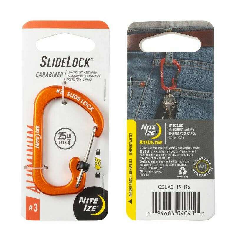 Nite Ize Slidelock Carabiner Aluminum #3,EQUIPMENTMAINTAINFASTNERS,NITEIZE,Gear Up For Outdoors,