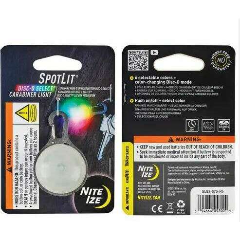 Nite Ize Spotlit Carabiner Light Disc-O Select,EQUIPMENTLIGHTACCESSORYS,NITEIZE,Gear Up For Outdoors,