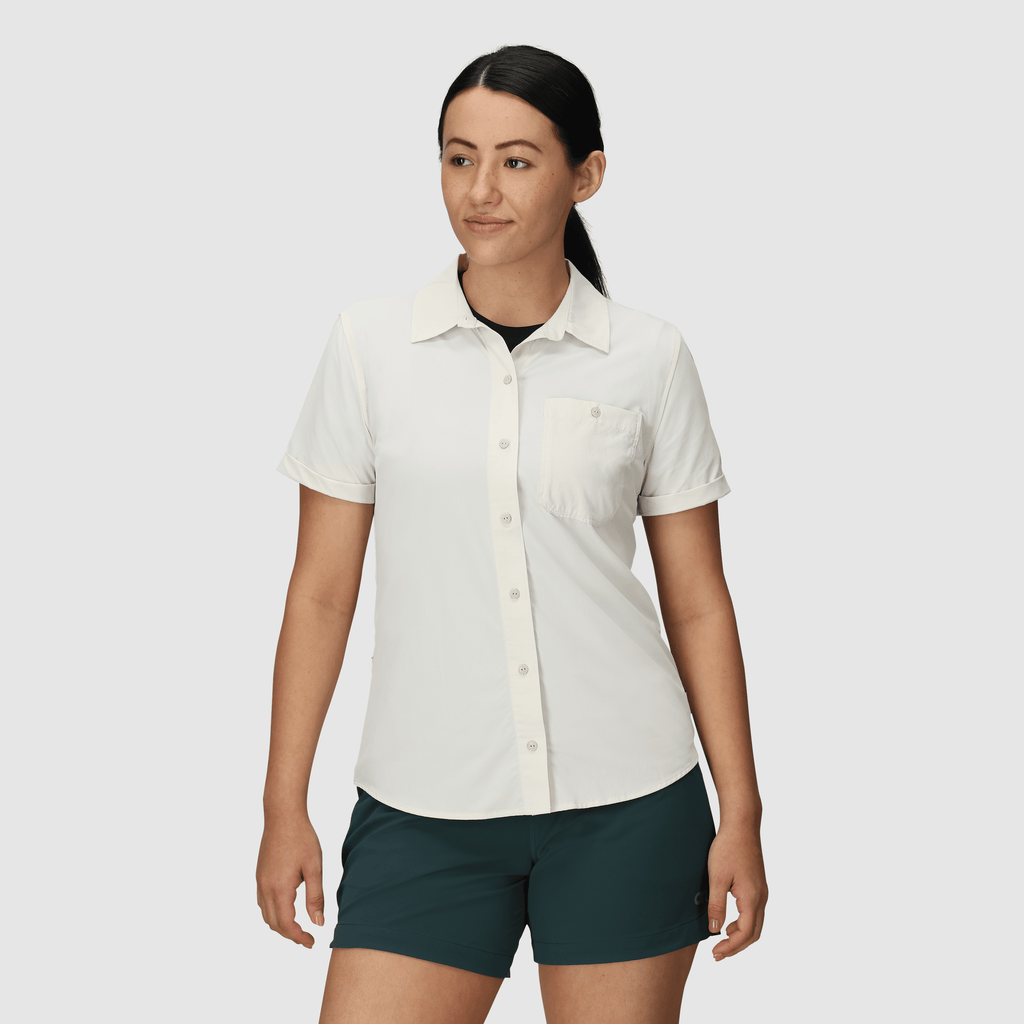 Outdoor Research Womens Astroman SS Sun Shirt,WOMENSSHIRTSLS BUT PLD,OUTDOOR RESEARCH,Gear Up For Outdoors,