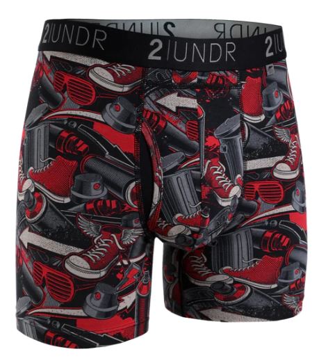 2UNDR Mens Swing Shift Boxer Brief 6 inch - Print