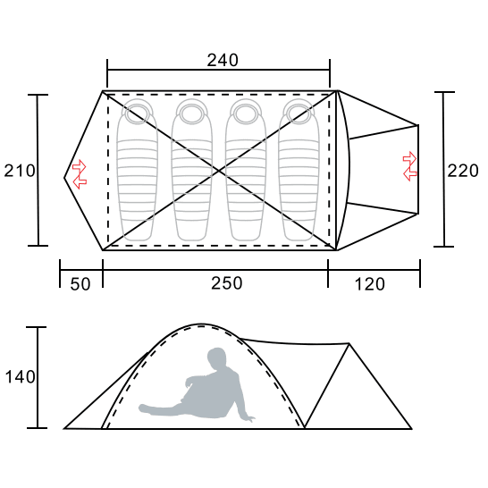Treqa Camping Series 4P Tent (4 Person/3 Season),EQUIPMENTTENTS4 PERSON,TREQA,Gear Up For Outdoors,