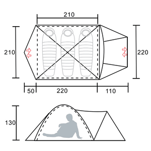 Treqa Ontario Series 3P Tent (3 Person/4 Season),EQUIPMENTTENTS3 PERSON,TREQA,Gear Up For Outdoors,