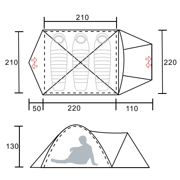 Treqa Ontario Series 3P Tent (3 Person/4 Season),EQUIPMENTTENTS3 PERSON,TREQA,Gear Up For Outdoors,