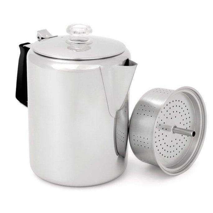 GSI Glacier Stainless Steel Percolator - 3 Sizes,EQUIPMENTCOOKINGPOTS PANS,GSI,Gear Up For Outdoors,