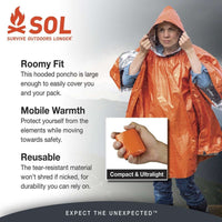 Adventure Medical Kits SOL Heat Reflective Poncho,EQUIPMENTPREVENTIONFIRST AID,ADVENTURE MEDICAL KITS,Gear Up For Outdoors,