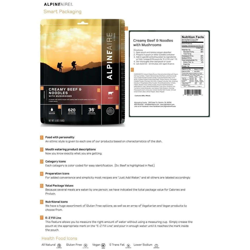 AlpineAire Forever Young Mac & Cheese Vegetarian New Packaging,EQUIPMENTCOOKINGFOOD,ALPINEAIRE FOOD,Gear Up For Outdoors,