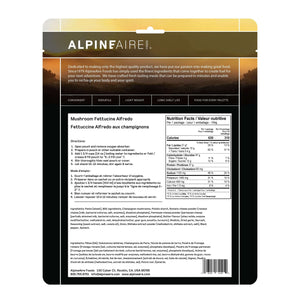 AlpineAire Wild Mushroom Fettucine Alfredo Vegetarian Gluten Free,EQUIPMENTCOOKINGFOOD,ALPINEAIRE FOOD,Gear Up For Outdoors,