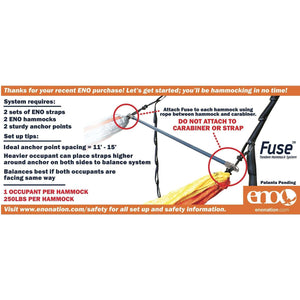 ENO Fuse Tandem Hammock System,EQUIPMENTFURNITUREHAMMOCKS,ENO,Gear Up For Outdoors,