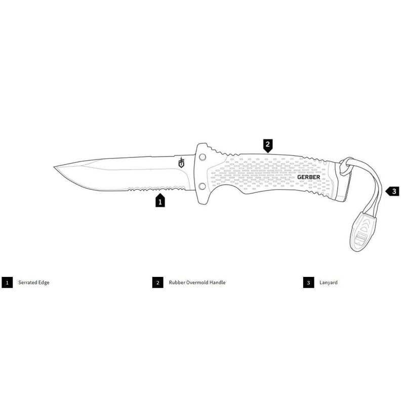 Gerber Ultimate Serrated Fixed Blade Survival Knife,EQUIPMENTTOOLSKNIFE FXBL,GERBER,Gear Up For Outdoors,