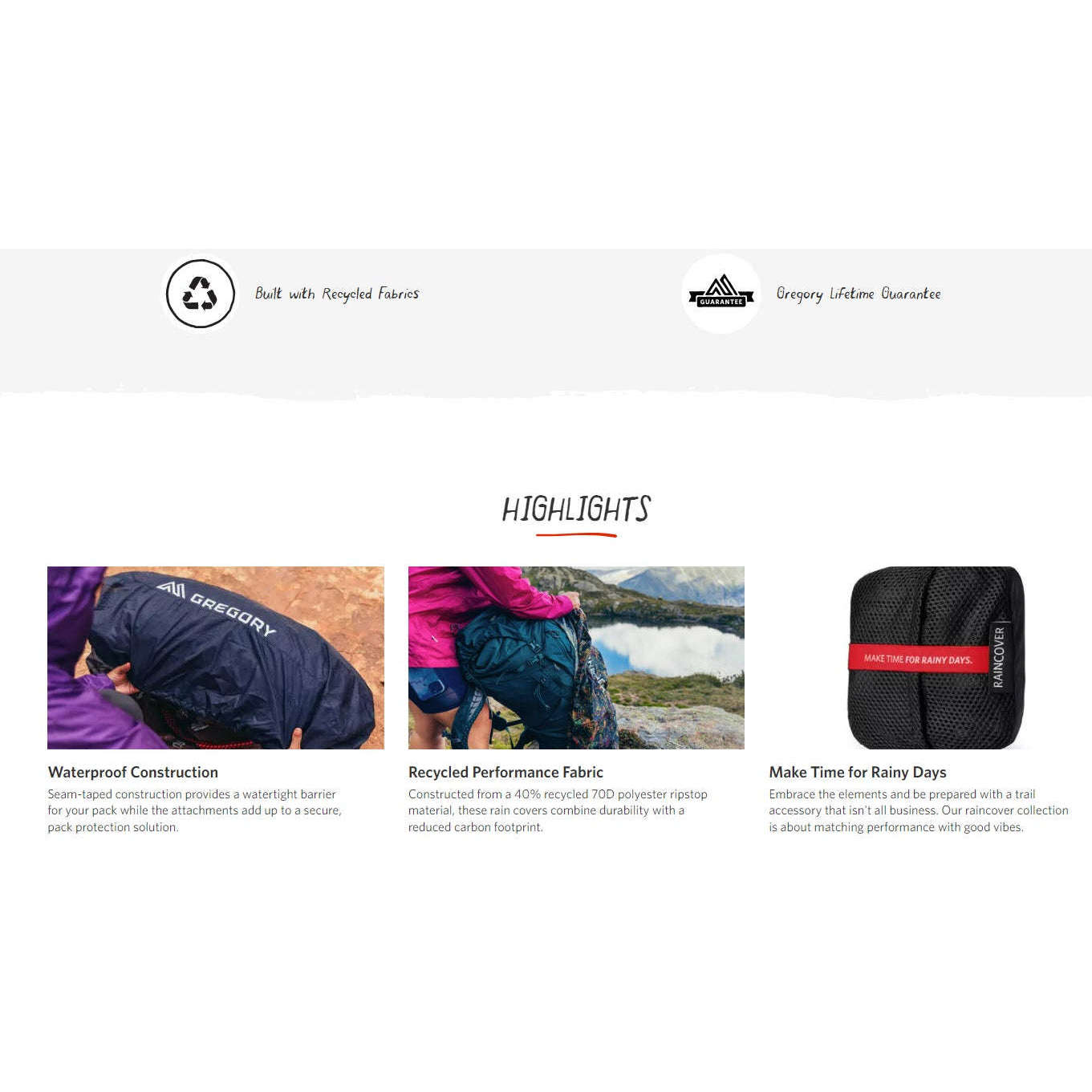 Gregory Raincover Gear Up For Outdoors