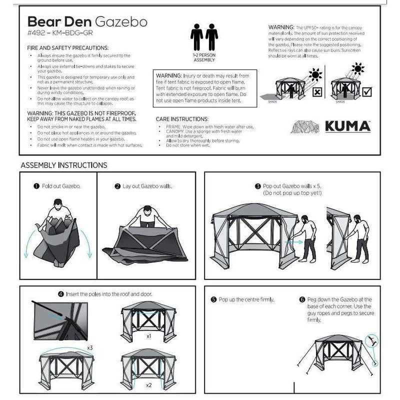 Kuma Bear Den Gazebo,EQUIPMENTTENTSSHELTERS,KUMA,Gear Up For Outdoors,