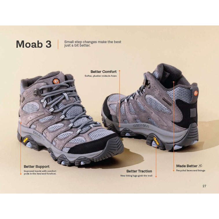 Merrell Mens Moab 3 Mid Waterproof Hiking Boot Regular & Wide Width,MENSFOOTBOOTHIKINGMID,MERRELL,Gear Up For Outdoors,