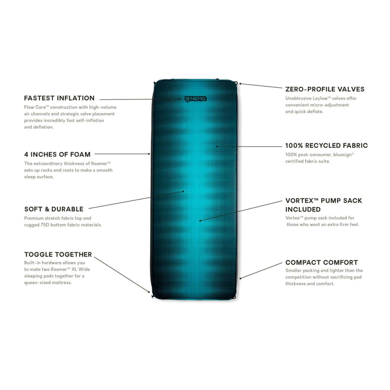 Nemo Roamer Self-Inflating Sleeping Mattress,EQUIPMENTSLEEPINGMATTS AIR,NEMO EQUIPMENT INC.,Gear Up For Outdoors,