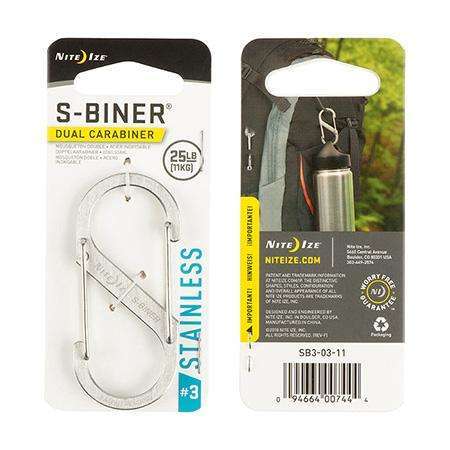 Nite Ize S-Biner Dual Carabiner #3 Stainless Steel,EQUIPMENTMAINTAINFASTNERS,NITEIZE,Gear Up For Outdoors,