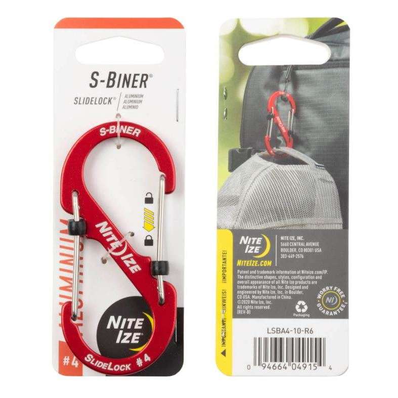 Nite Ize S-Biner Slidelock #4 Aluminum,EQUIPMENTMAINTAINFASTNERS,NITEIZE,Gear Up For Outdoors,