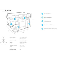 Pelican 45 Quart Wheeled Elite Cooler,EQUIPMENTCOOKINGCOOLERS,PELICAN,Gear Up For Outdoors,