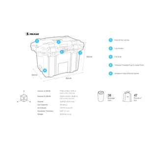 Pelican 50 Quart Elite Cooler,EQUIPMENTCOOKINGCOOLERS,PELICAN,Gear Up For Outdoors,