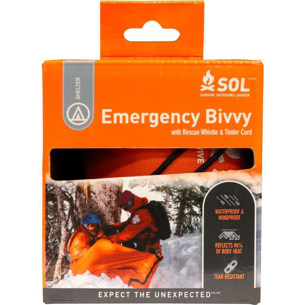 SOL Emergency Bivvy with Rescue Whistle & Tinder Cord,EQUIPMENTPREVENTIONEMRG STUFF,SURVIVE OUTDOORS LONGER,Gear Up For Outdoors,