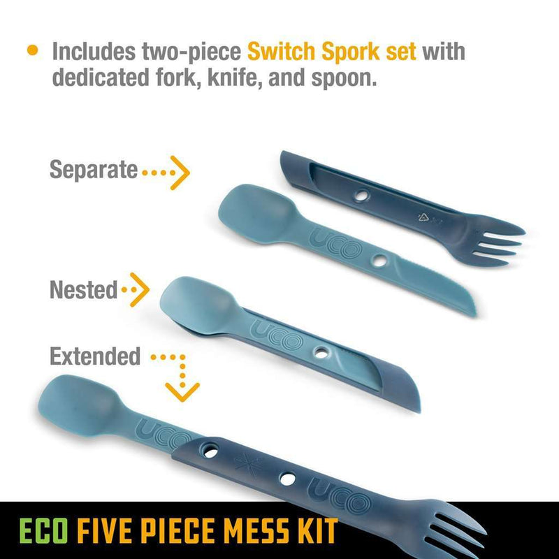 UCO ECO 5-Piece Mess Kit,EQUIPMENTCOOKINGTABLEWARE,UCO,Gear Up For Outdoors,