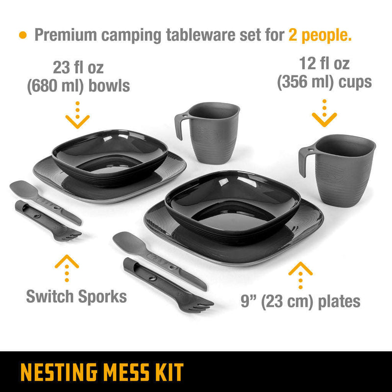 UCO Nesting 2 Person Mess Kit with Mesh Bag,EQUIPMENTCOOKINGTABLEWARE,UCO,Gear Up For Outdoors,