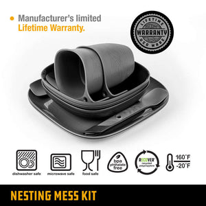 UCO Nesting 2 Person Mess Kit with Mesh Bag,EQUIPMENTCOOKINGTABLEWARE,UCO,Gear Up For Outdoors,